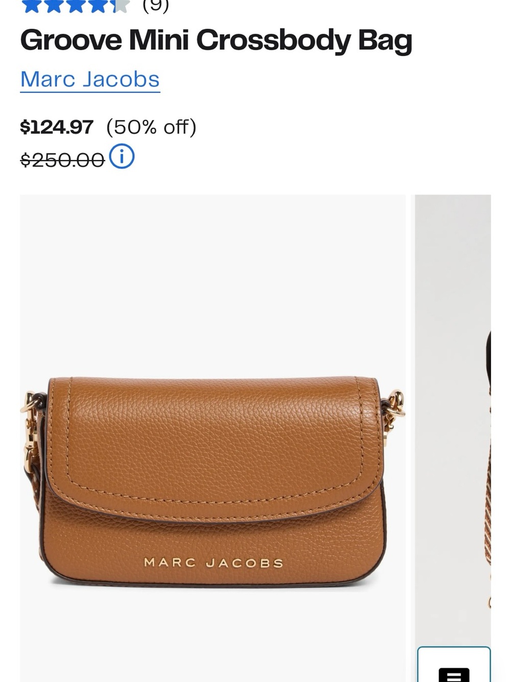 Marc Jacobs Tan Pebbled Leather Mini Crossbody
